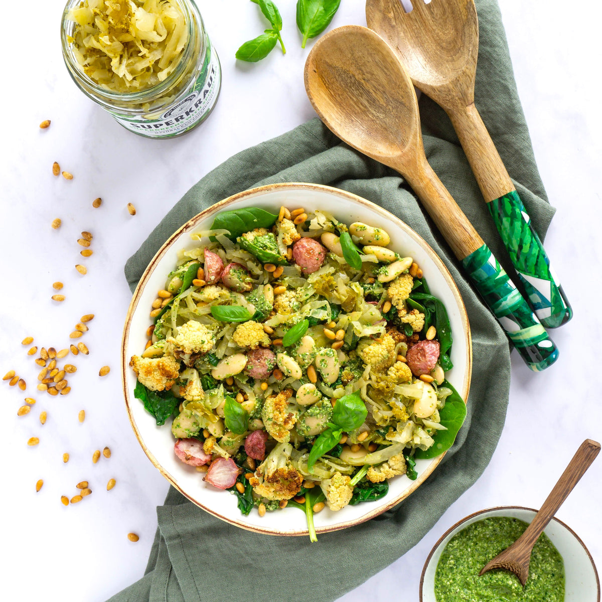 Butterbeans Supergreens Salad - Sauerkraut Recipe – Good Nude Food