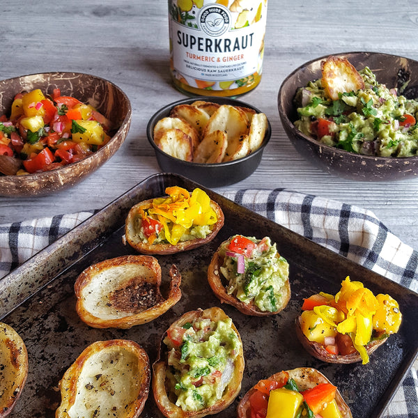 Crispy stuffed potato skins