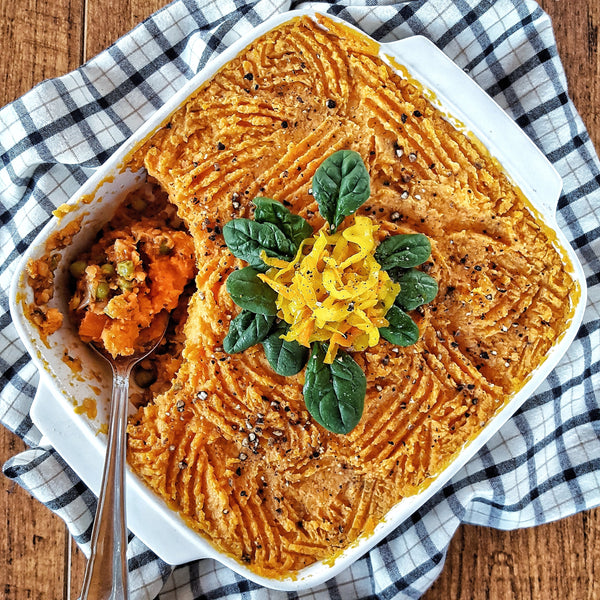 Lentil Shepherds Pie with Sweet Potato Mash
