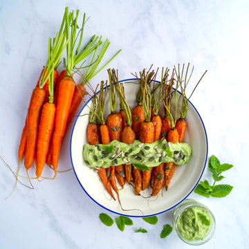Roasted Carrots & Supergreens Sauce