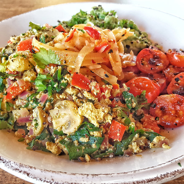 Fiery Vegan Scrambled Tofu