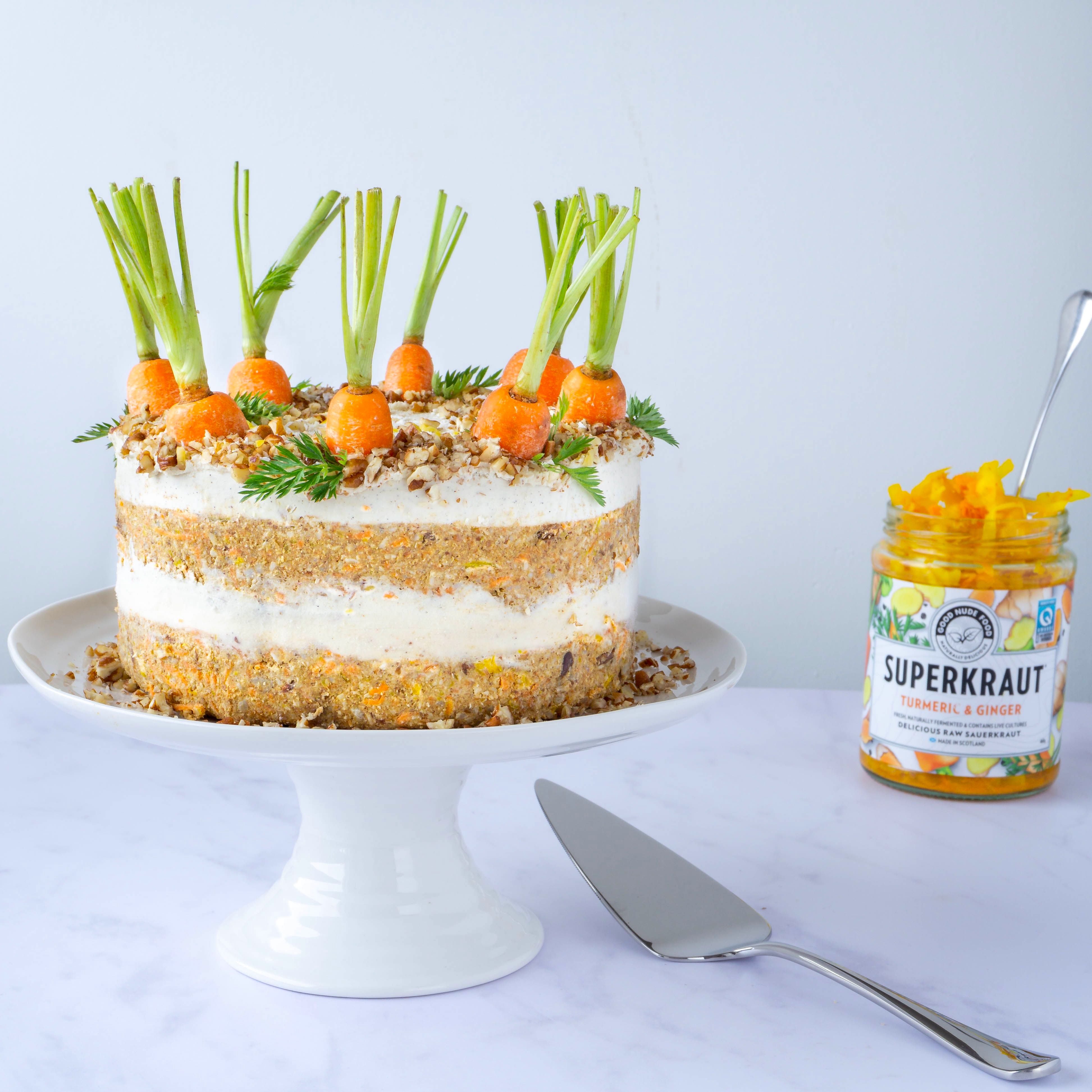 Raw Carrot Cake with Turmeric & Ginger Superkraut – Good Nude Food