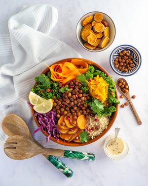 Miso Chickpea Salad with Turmeric & Ginger Dressing
