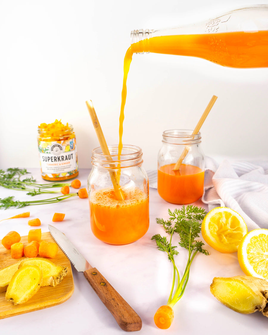Turmeric & Ginger Superkraut Juice Good Nude Food