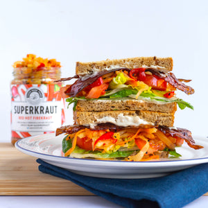 Vegan BLT with Red Hot Firekraut