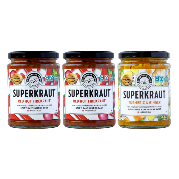 Superkraut Trio Bundle - 2 Red Hot Firekraut, 1 Turmeric & Ginger